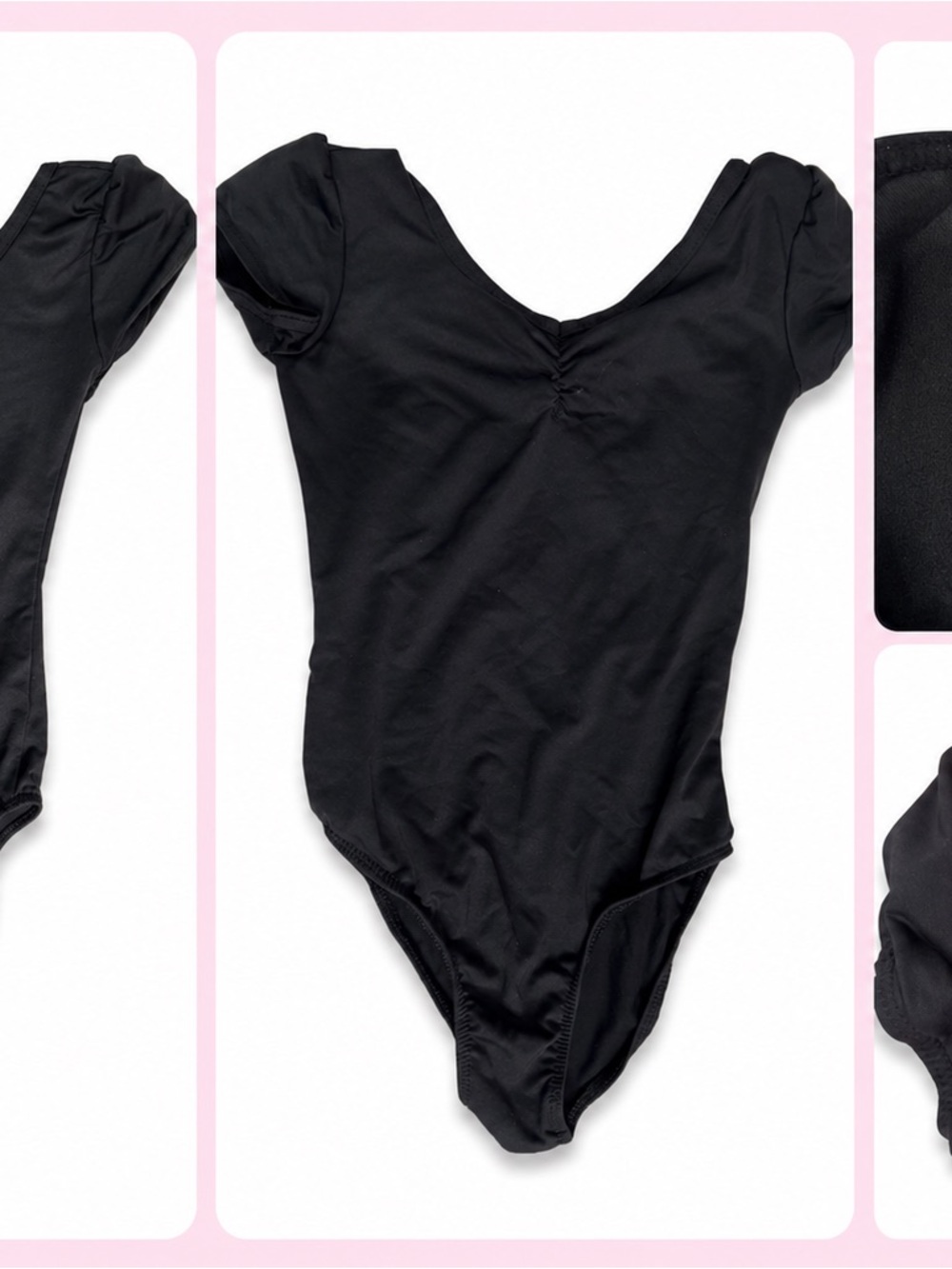 Black Girls' Short Sleeve Dance Leotard danskin